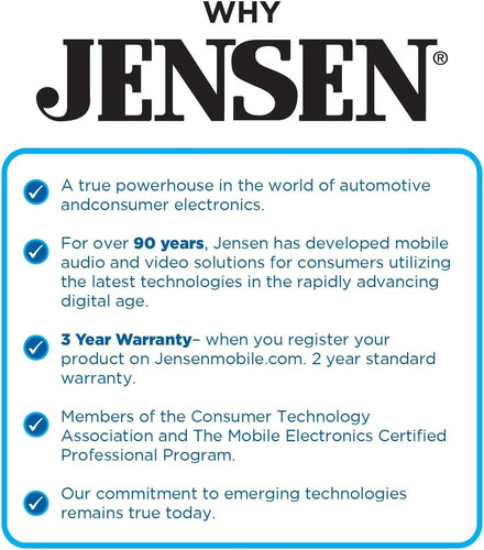 JENSEN MPR210 7 Character LCD Single DIN Car Stereo Radio | Push to Talk…
