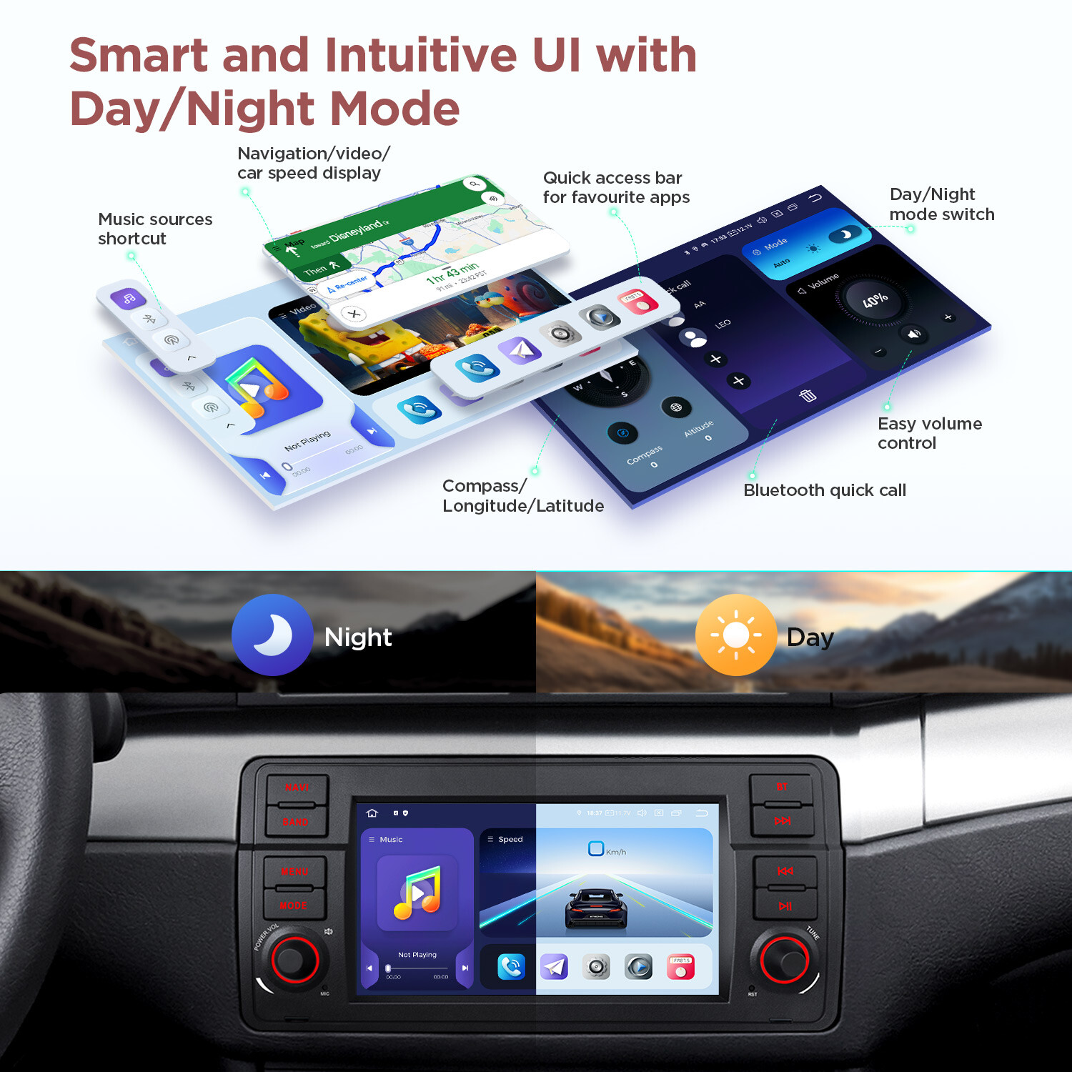 128G For BMW E46 M3 7″ Android 12 GPS Navigator Car Radio DVD Player Navi Stereo