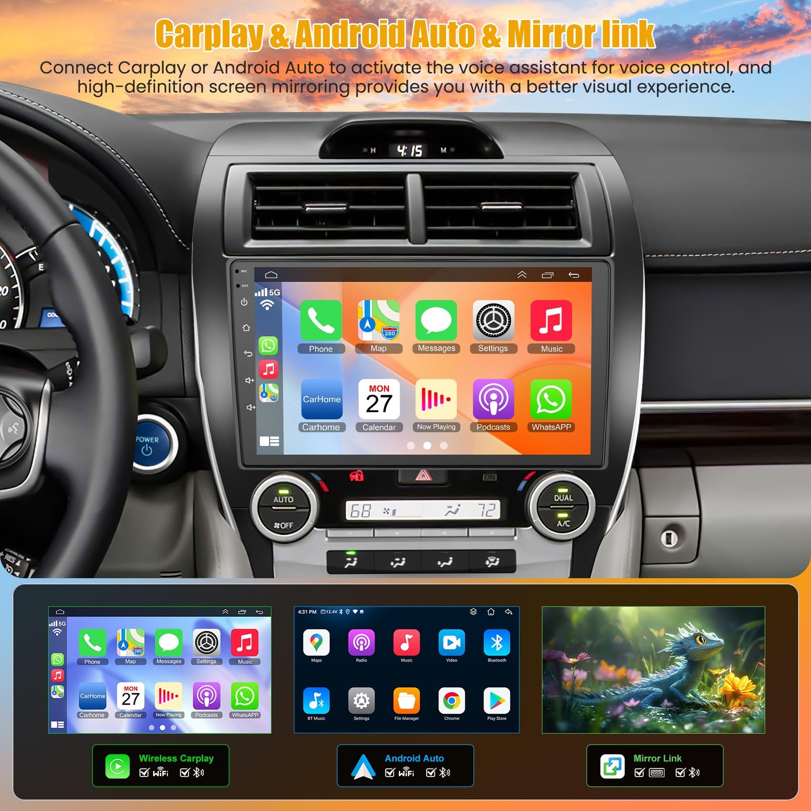 (8Core + 64GB) 10.2 Inch QLED Touch Screen Car Radio for Toyota Camry 2012 20…
