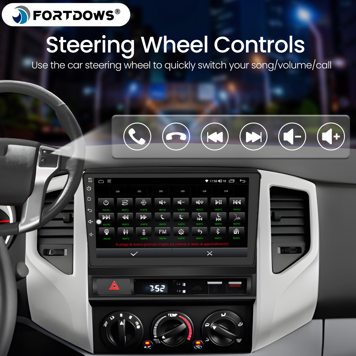 4+64GB Android 13.0 For TOYOTA TACOMA 2005-2013 CarPlay Stereo Radio Navigation