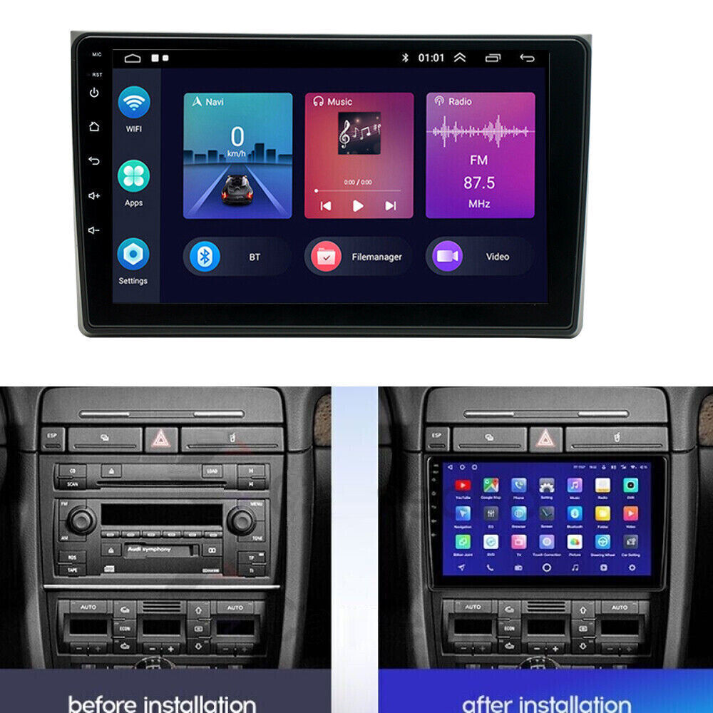 For Audi A4 2002-2008 Android 13 Apple Carplay Car GPS Navi Stereo Radio BT +CAM