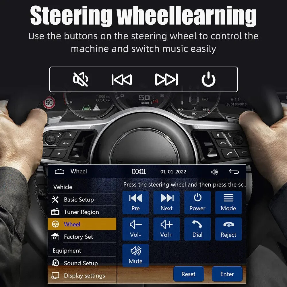 7″ 2 Din Car Stereo HD MP5 Player Bluetooth Touch Screen Radio Mrrior LinkFM/