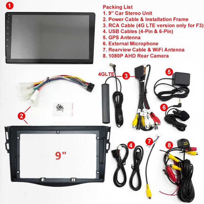 Radio GPS Carplay 8 Core 64G Car Stereo for TOYOTA RAV4 2006 – 2012 Android Auto