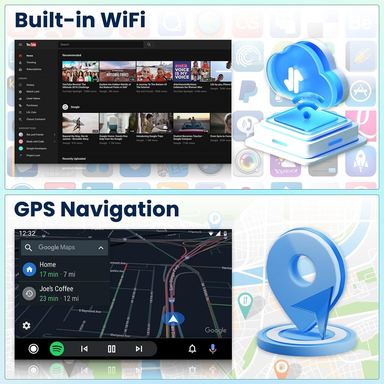 Hyundai Elantra 2011-2013 Android Car Stereo 6+128G 9″ CarPlay GPS Camera Touch