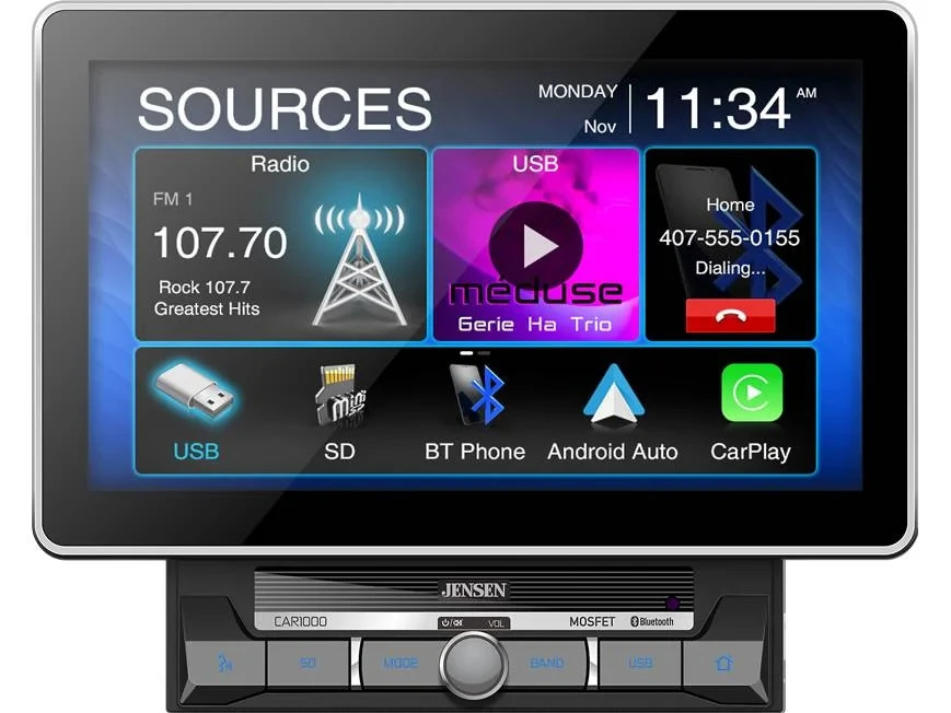 Jensen CAR1000 Digital multimedia receiver with 10.1″ touchscreen