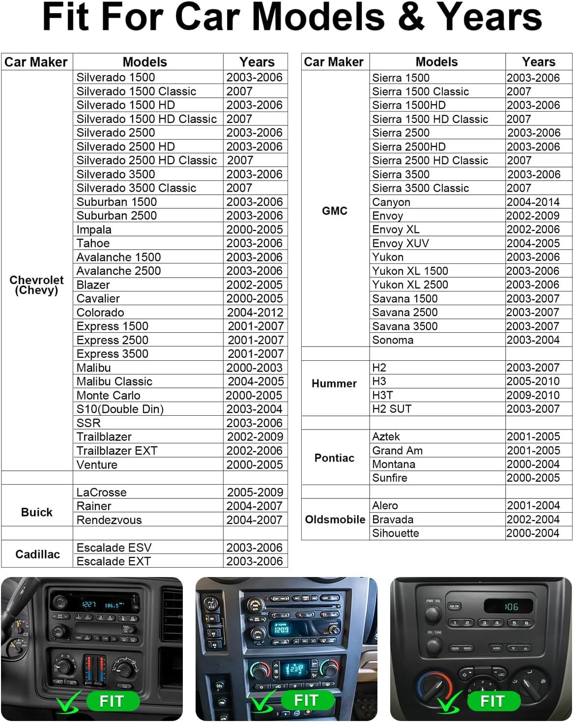 For 2003-2006 Avalanche Wifi Apple Carplay Car Radio Stereo Android 15 Navi