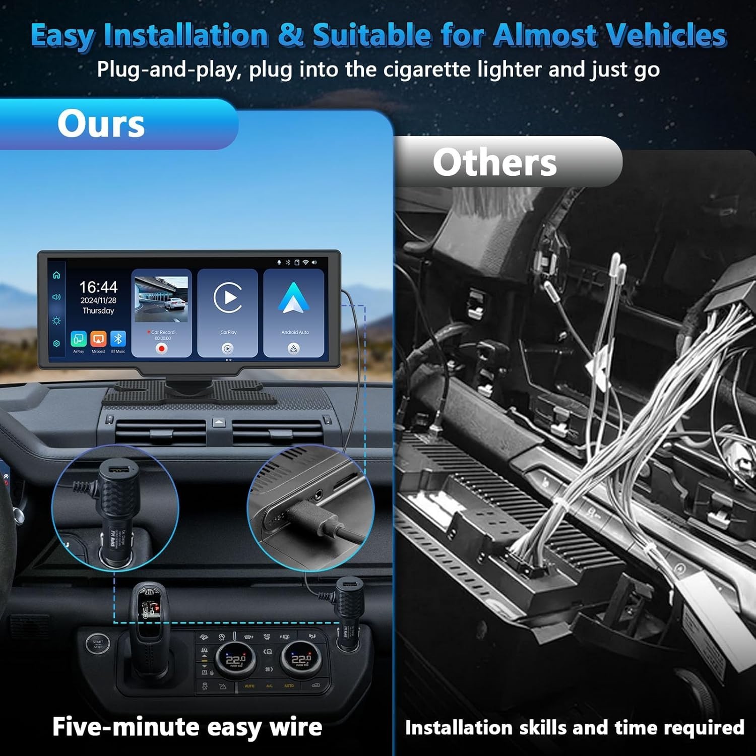 Multifunctional Wireless Carplay Tablet: 4K Camera & Bluetooth 5.0 Integration