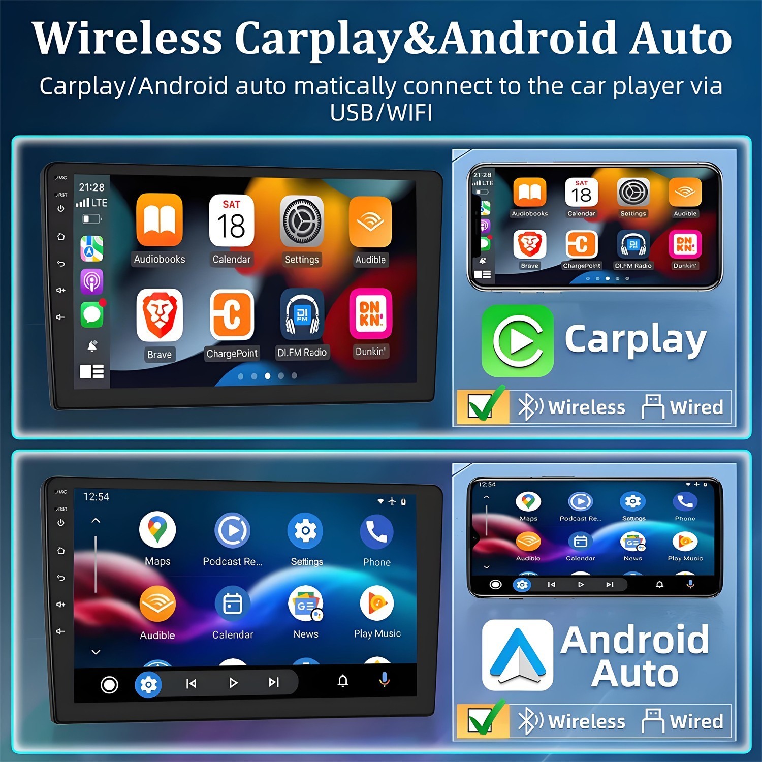 Car Radio Stereo Carplay For 2008-2013 Silverado GMC 4+64G Stereo