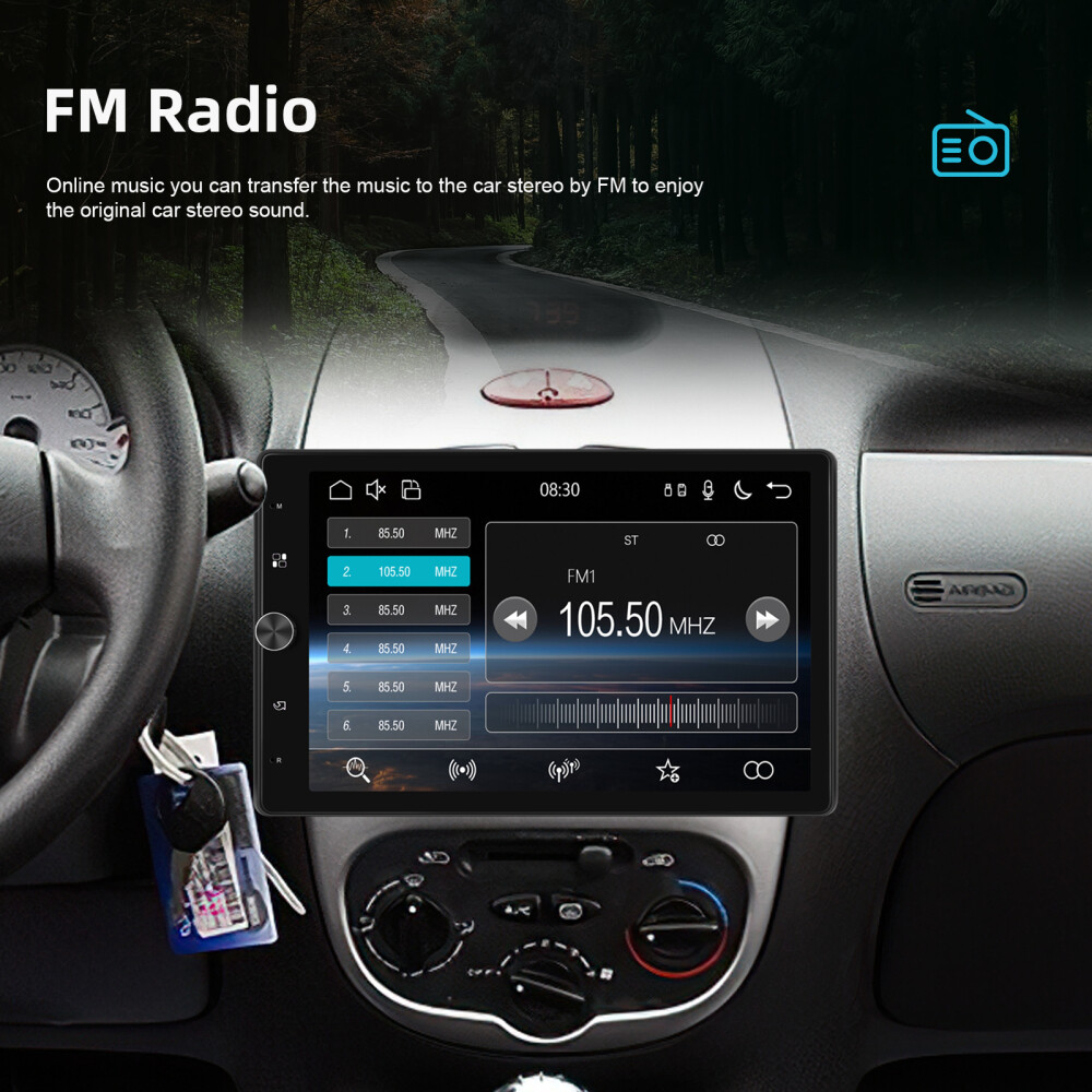 Single 1 DIN Carplay Rotatable 10.4″ Touch Screen Car Stereo Radio GPS WIFI BT