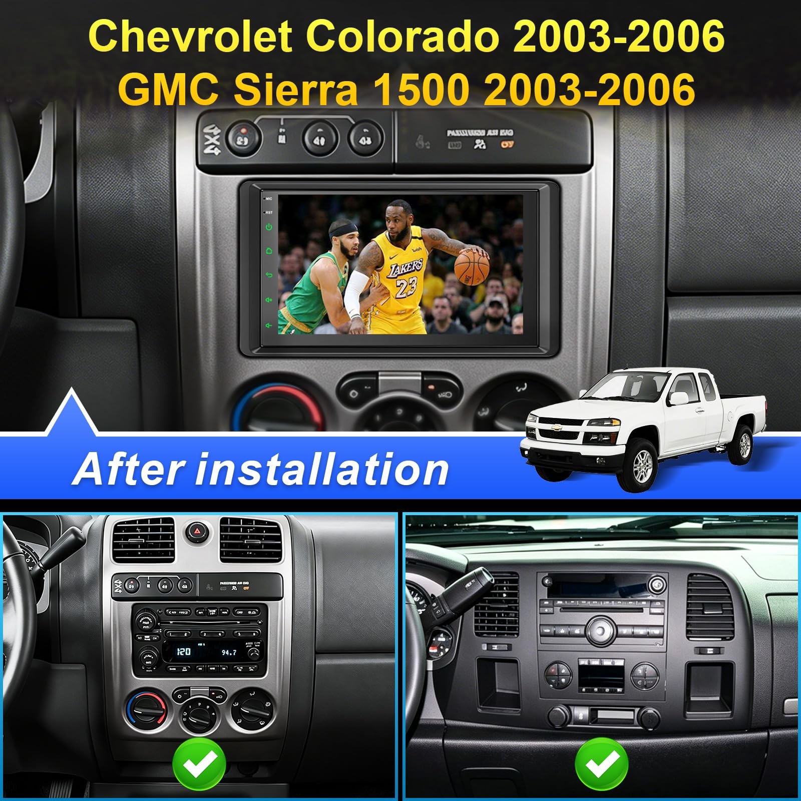 cogamichi 7″ Car Stereo for Chevy Silverado Tahoe 2003-2006
