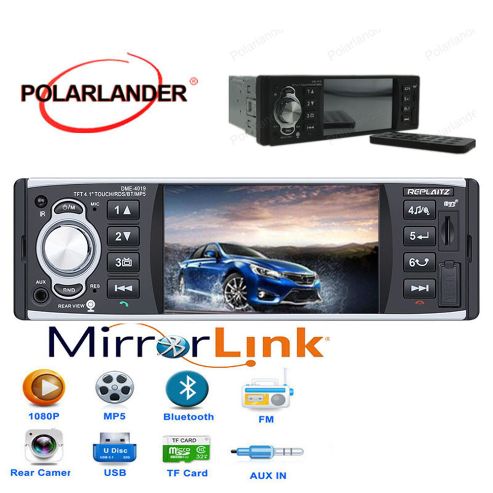 4.1″ 1 Din Car RDS Stereo Radio Bluetooth MP5 Player Touch TFT HD Screen+Camera
