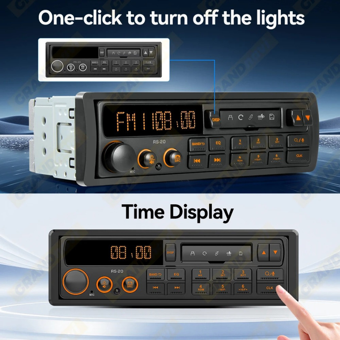 1 Din Car Radio MP3 Player Classic Car Retro Audio Stereo Support FM AUX EQ USB