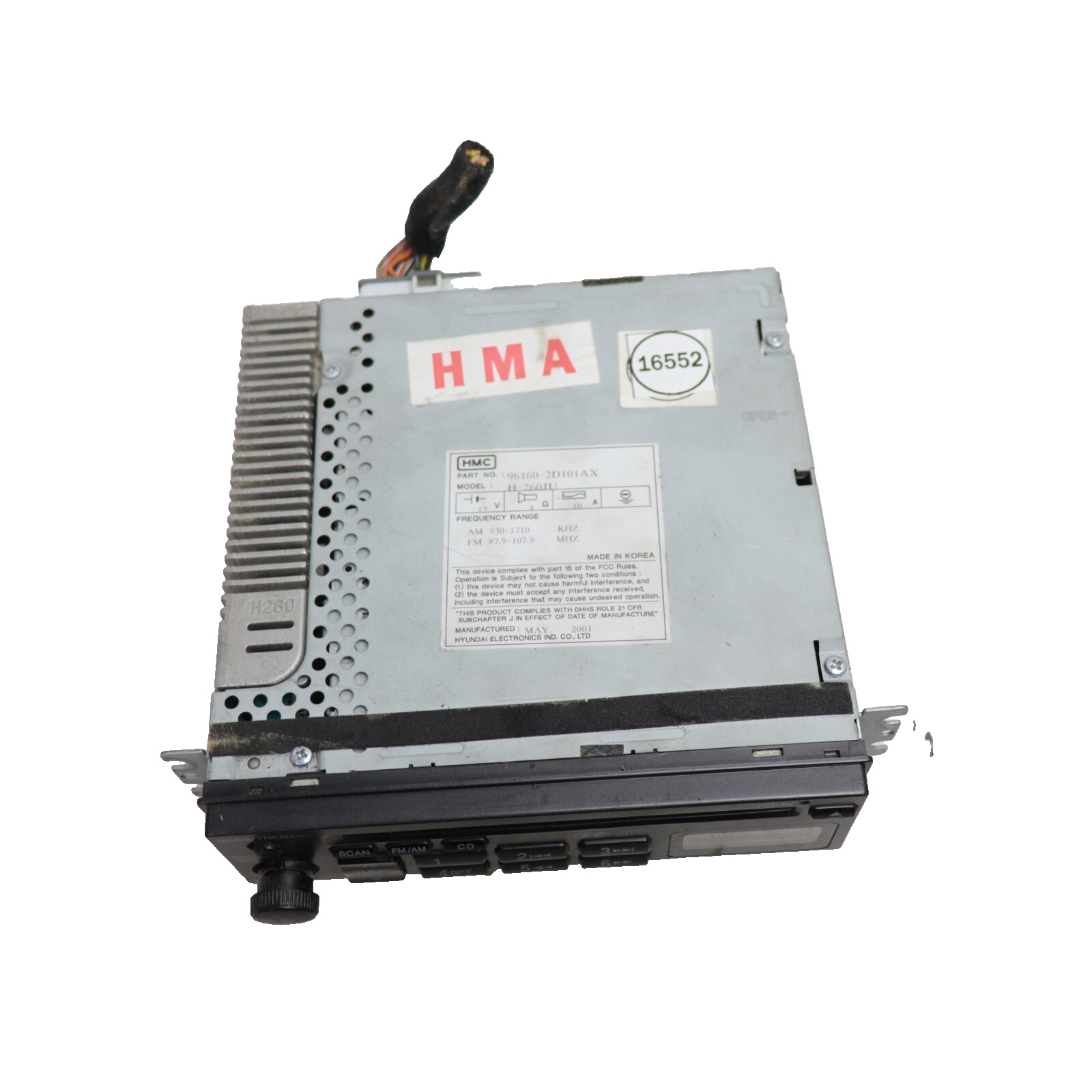 2006 Hyundai Factory CD FM/AM Radio Part No. 96160-2D101AX H-260JU