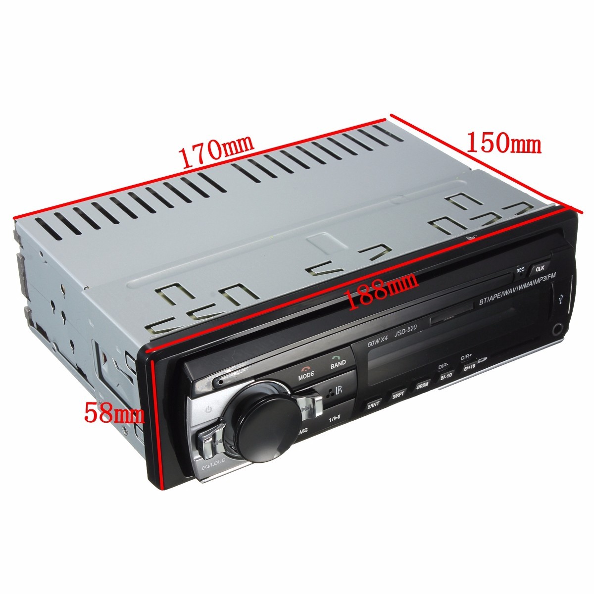 Car Radio Stereo 1Din Bluetooth FM Audio MP3/USB/SD/AUX In-Dash Player JSD-520