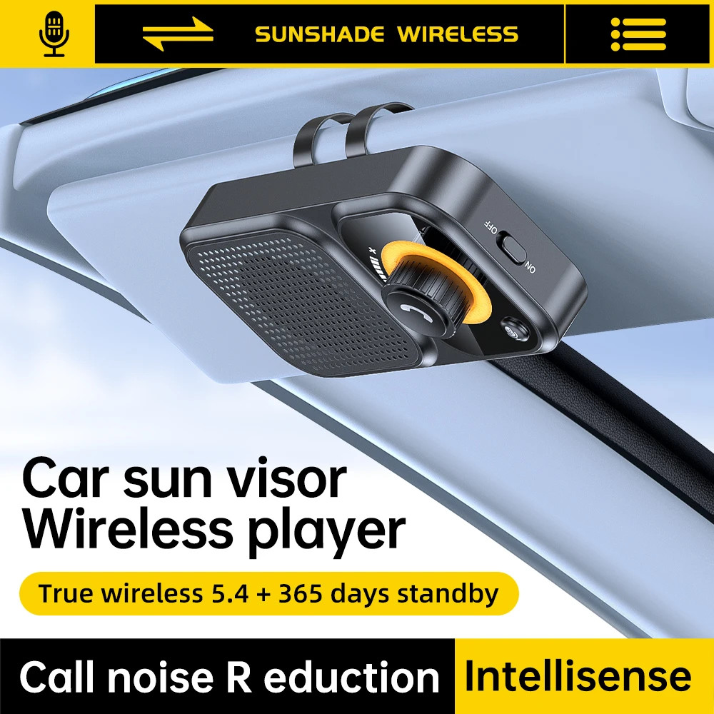 New Wireless Bluetooth 5.4 Sun Visor Car Speaker Handsfree Car Stereo MP3 Player