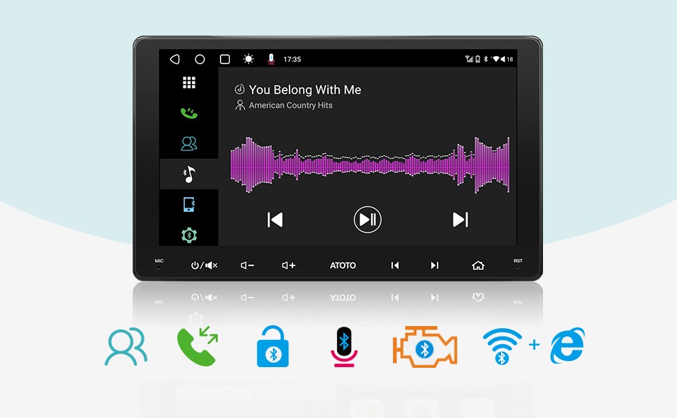 9″ Double DIN Android Car Stereo Wireless CarPlay & Android Auto 8-Core 4GB+32GB