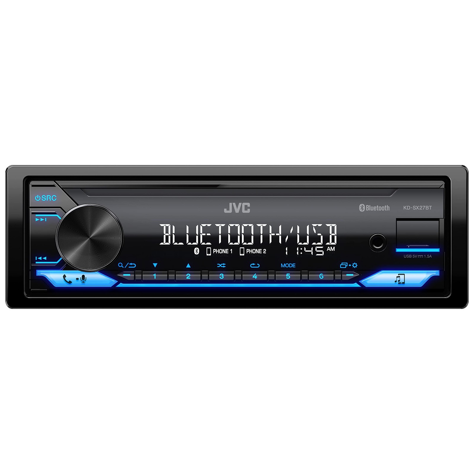 JVC KD-SX27BT Car Stereo with Bluetooth, 100W Digital Media Receiver, 1.5A…