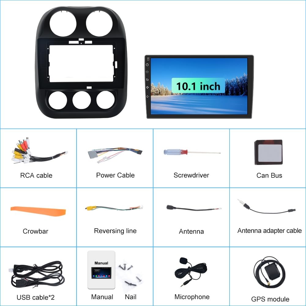 Eaglenav 10.1 Inch Car Radio For Jeep Patriot Compass 2010-2016 Android 13 Car