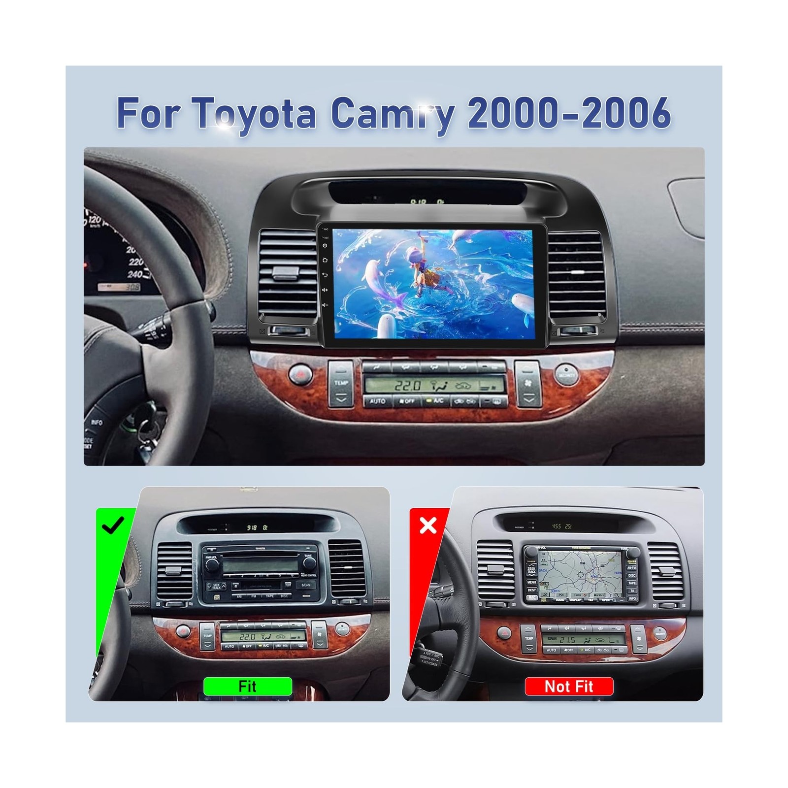 [2GB+64GB] Car Radio for Toyota Camry 2000-2006 with Carplay&Android Auto, 9 …