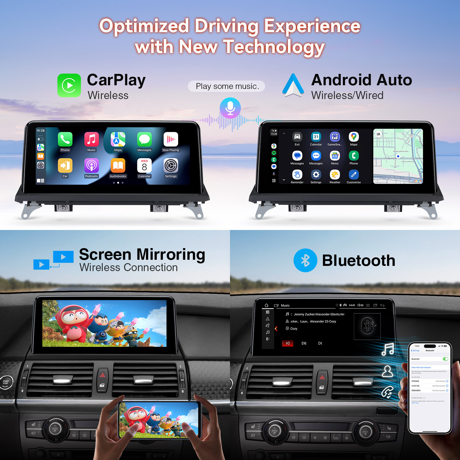 10.25″ Android 12 Car GPS Radio Stereo Navi 64G BT for BMW X5 X6 E70 E71 CIC CCC