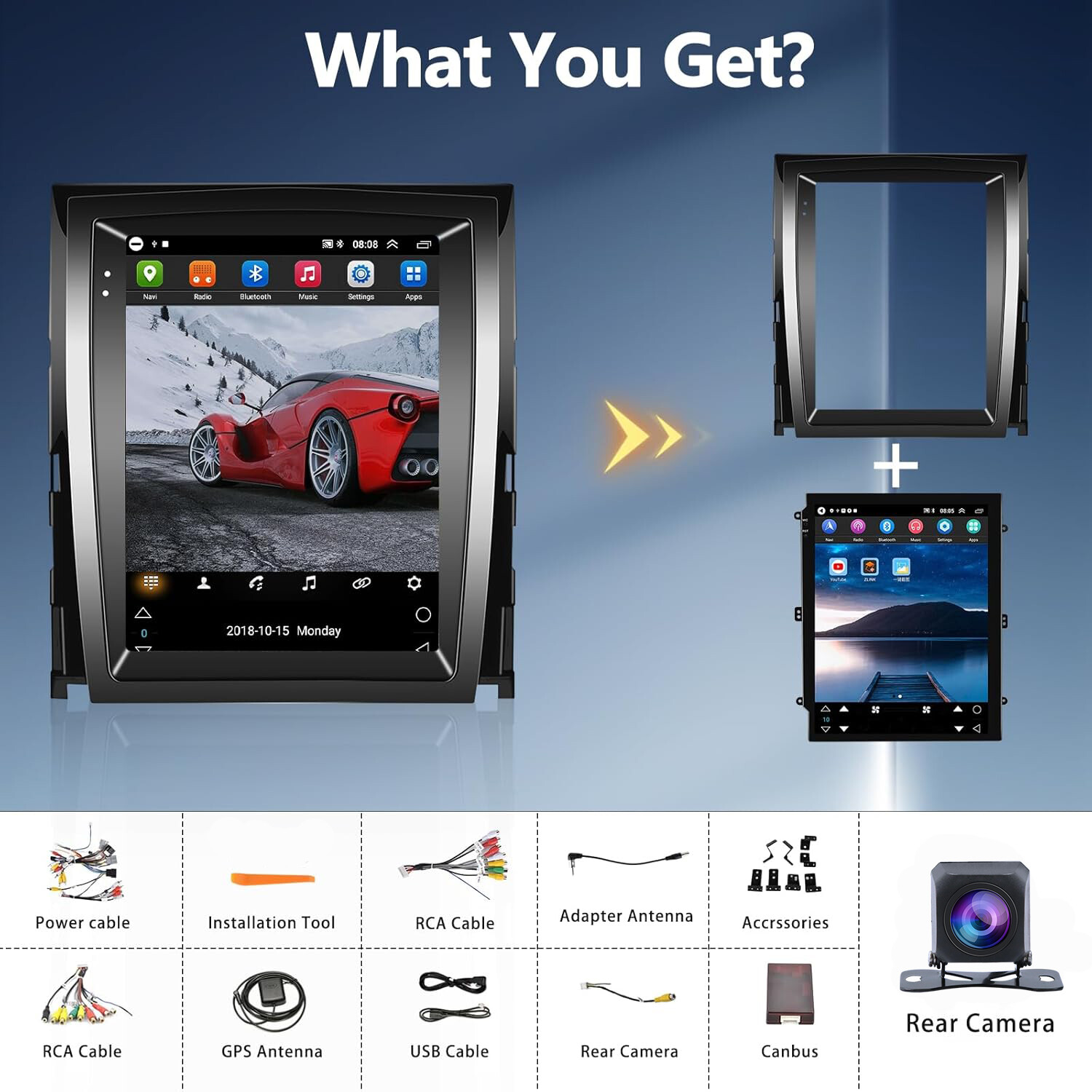 Android 13 Carplay Car Stereo Radio GPS NAVI BT For Cadillac Escalade 2007-2014