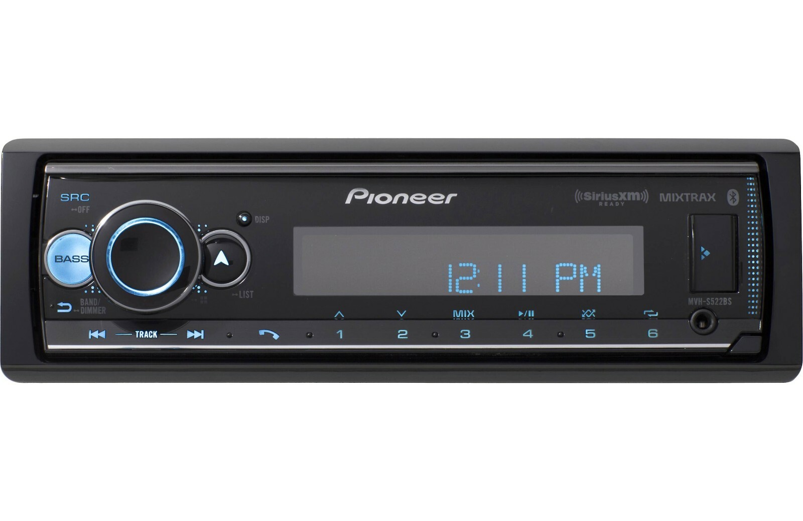 Pioneer MVH-S522BS Bluetooth Media Android iPhone AM FM XM Pandora Aux USB RCA 3