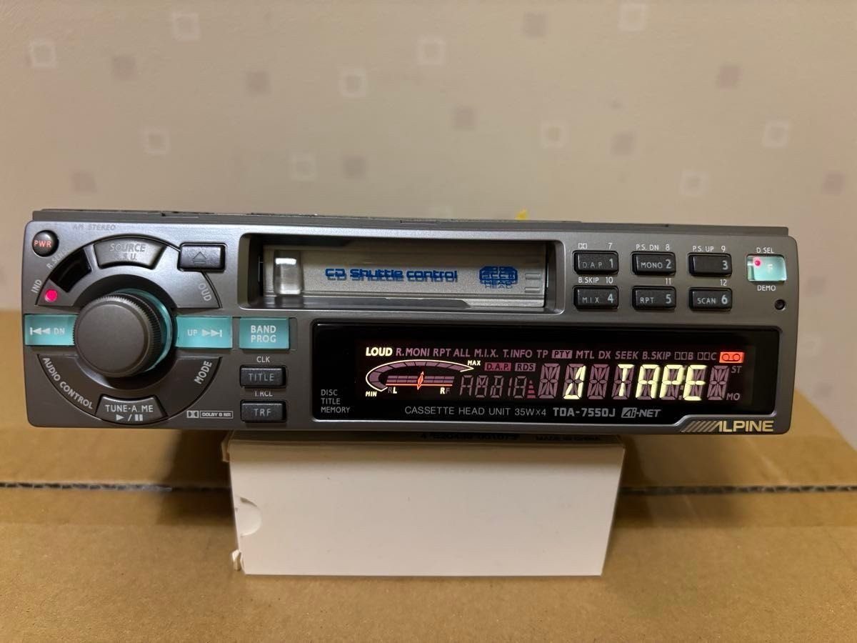 ALPINE TDA-7550J 1DIN Car Audio Cassette Deck Receiver Tested Working Rare