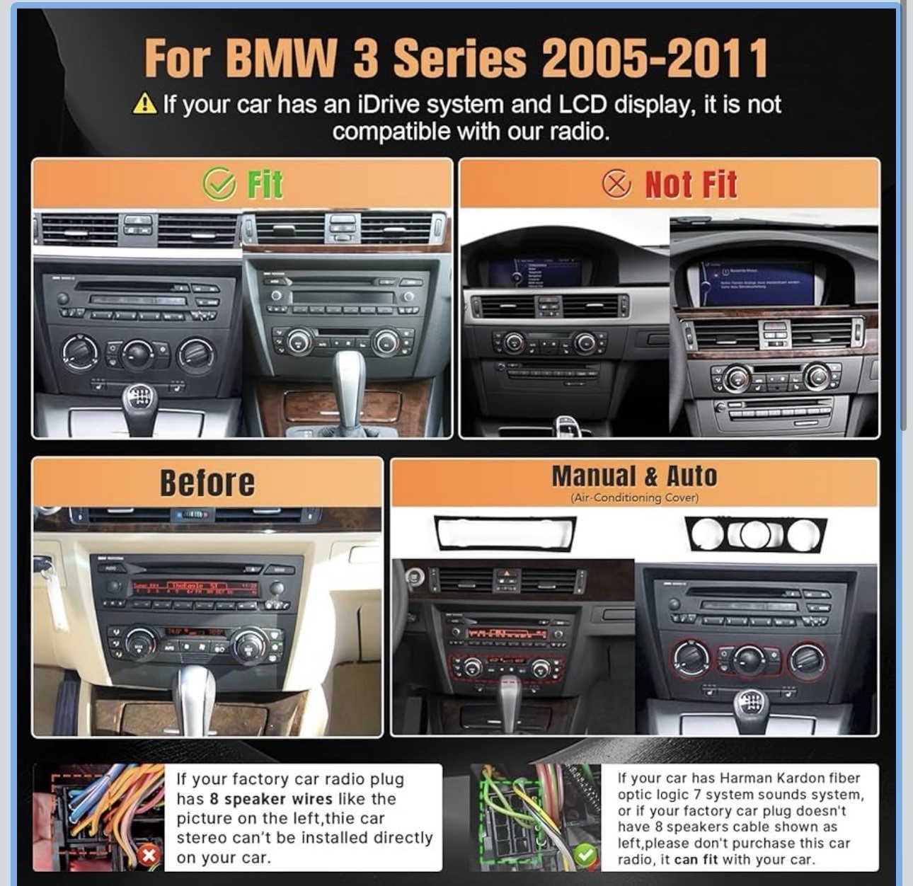 Naifay Android Car Radio for BMW 3 Series (E90/91/92/93) Touchscreen, Back Up Ca