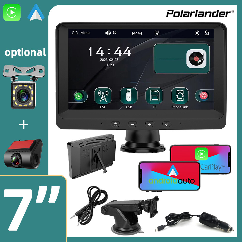 7″ Potable Wireless Carplay Car Stereo Touch Screen Bluetooth Radio Mirror Link
