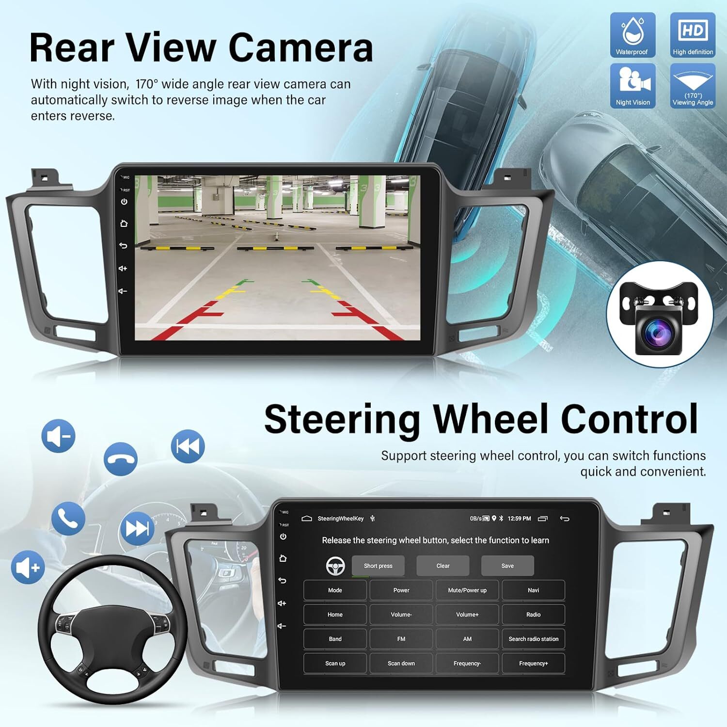 5G WiFi Car Stereo Radio GPS for Toyota RAV4 2013-2018 with Carplay/Android Auto