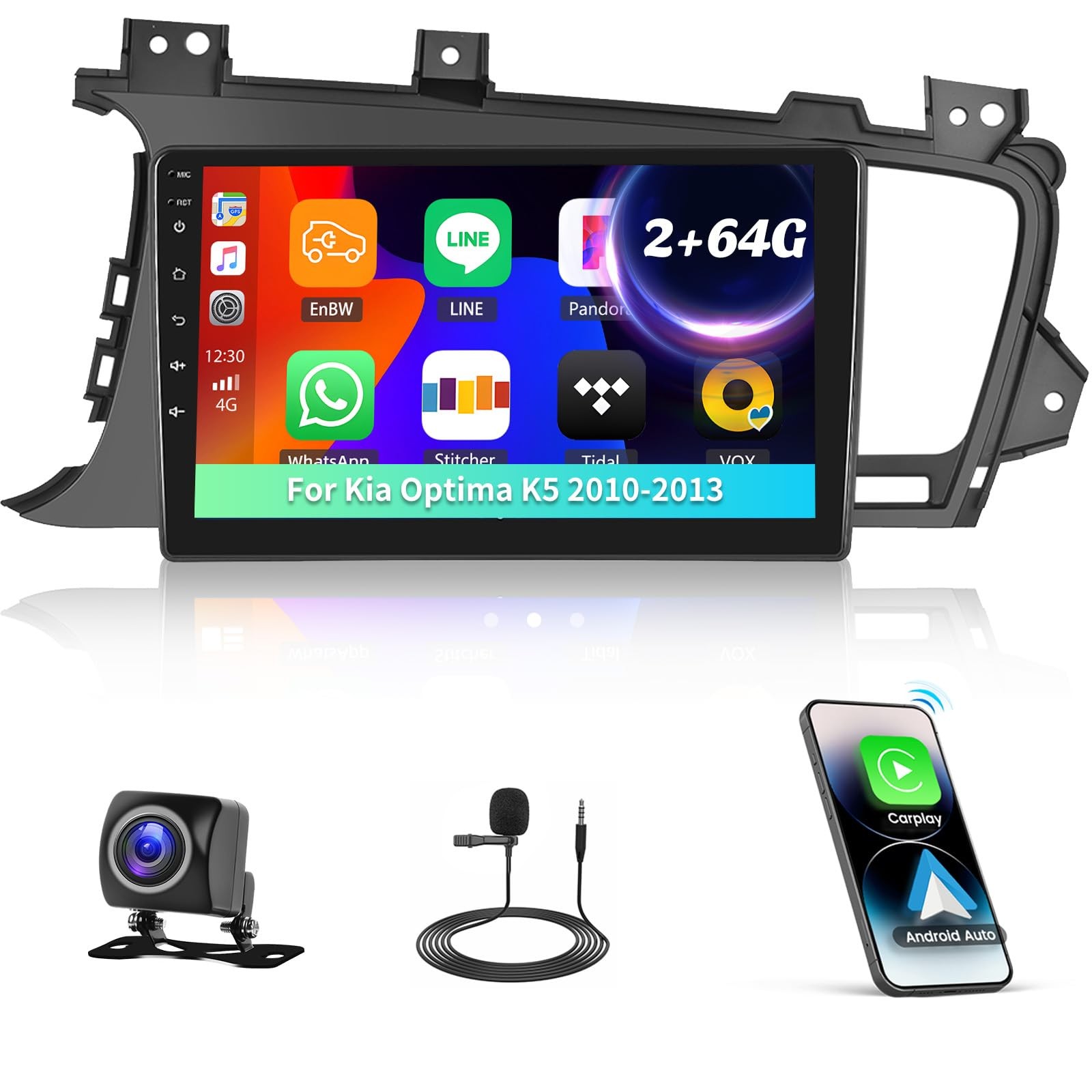 2+64G Android 15 Car Stereo for Kia Optima K5 2010 2011 2012 2013 with Wirele…