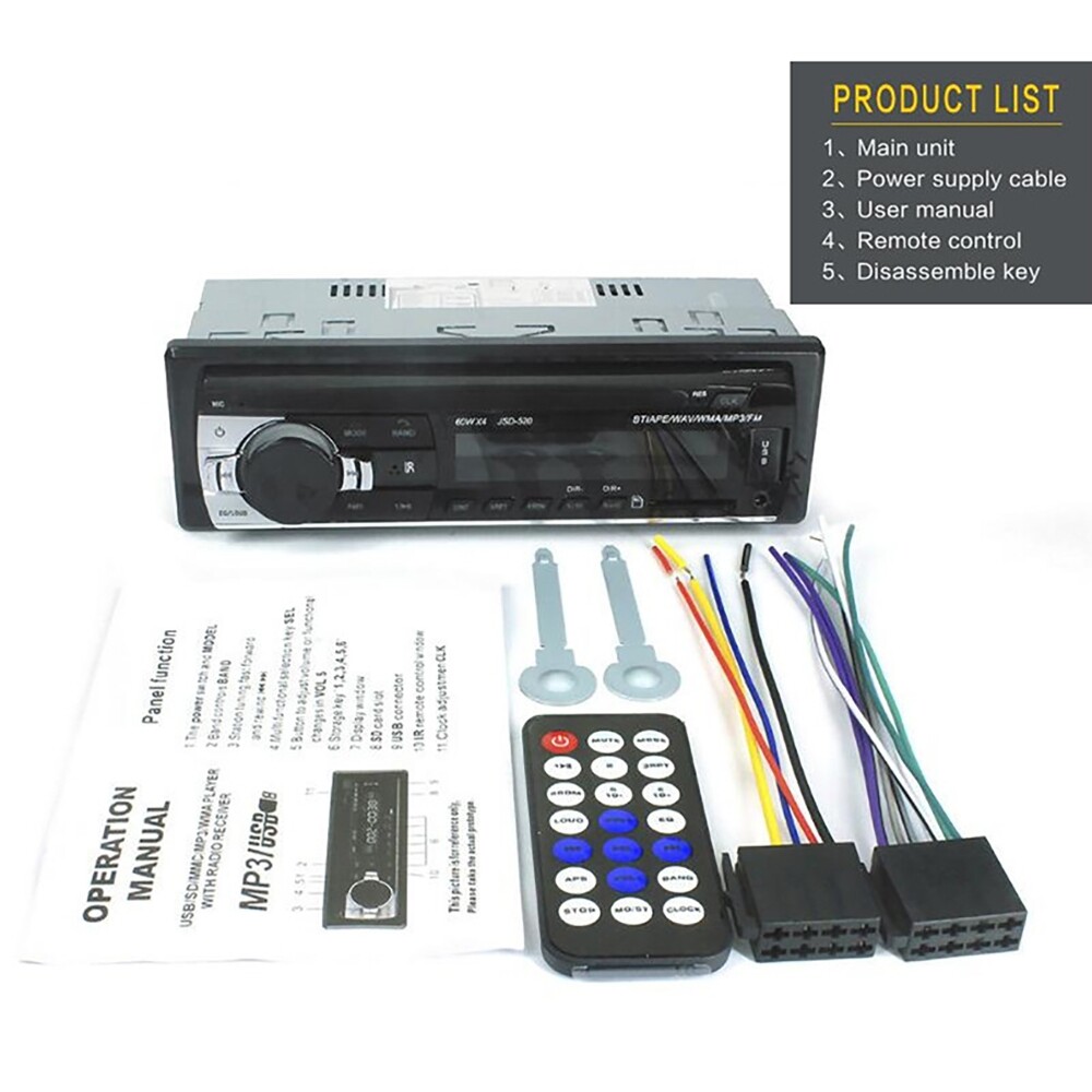 24V 60W Car MP3 Player Stereo Receiver bluetooth Audio Radio Handsfree Remote