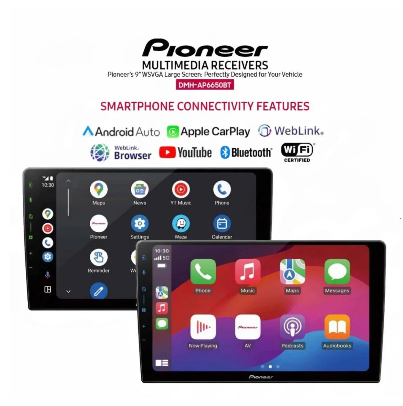 Pioneer DMH-AP6650BT 9″ Wireless Android Auto Apple Car Play Worldwide shipping