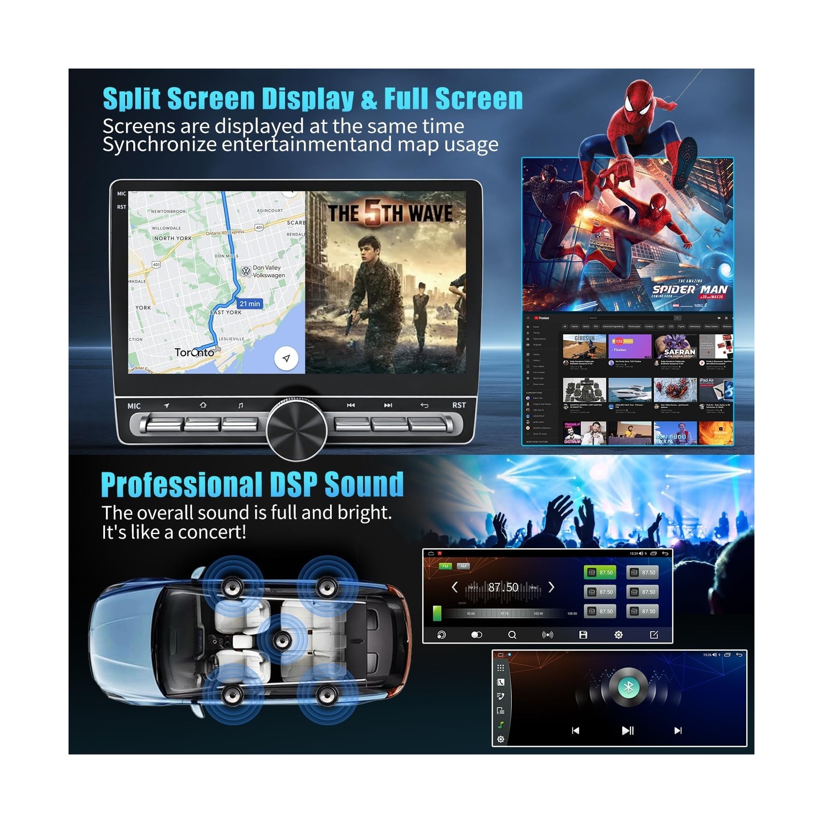 Car Radio for Toyota Tundra 2007-2013 Sequoia 2008-2018 Stereo Radio with Car…
