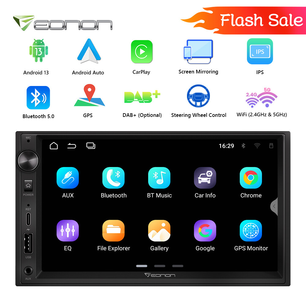 Universal 7″ Car Stereo Double DIN Android 13 GPS Navi Navigation CarPlay Radio
