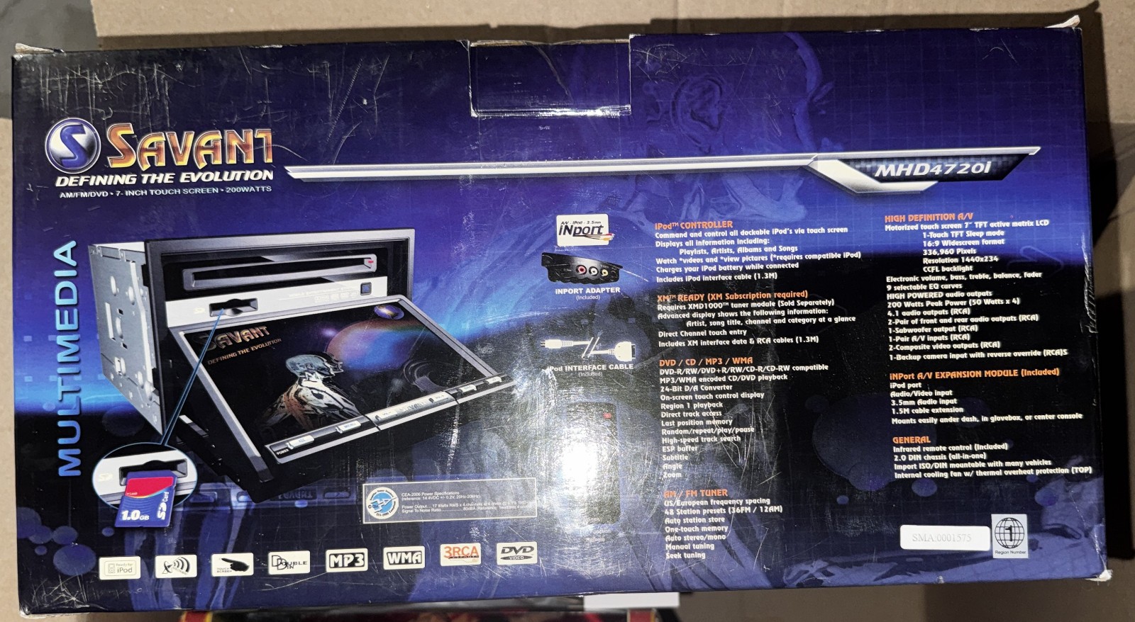 Savant MHD4720i 7″ Multimedia Receiver AM/FM/CD/DVD/SD Card/iPod Ready Brand New