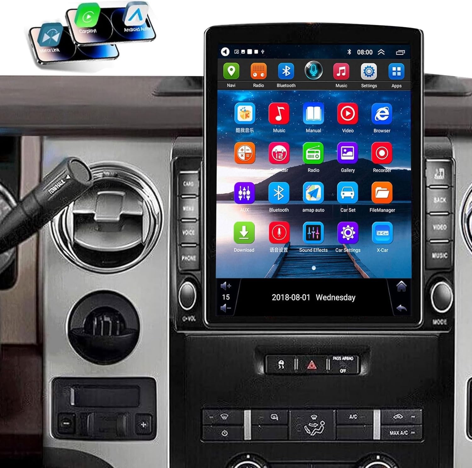 4G+64G Android 13 Car Radio for Ford F150 2009 2010 2011 2012 2013 2014, 9.7″…