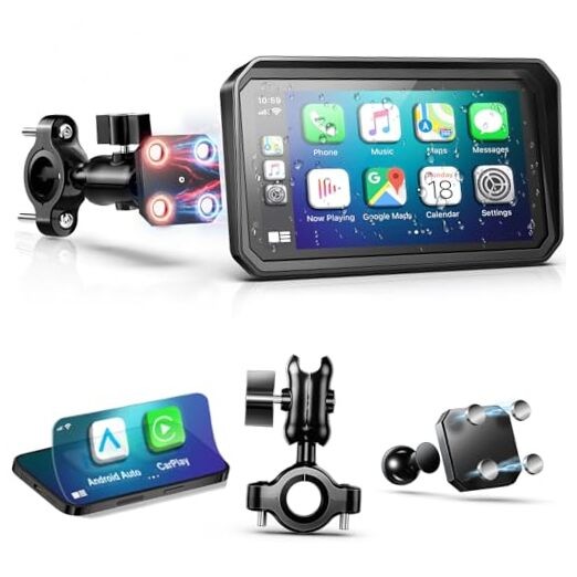 6″ Wireless Motorcycle Carplay with Android 6Inch Screen+Mounting Bracket