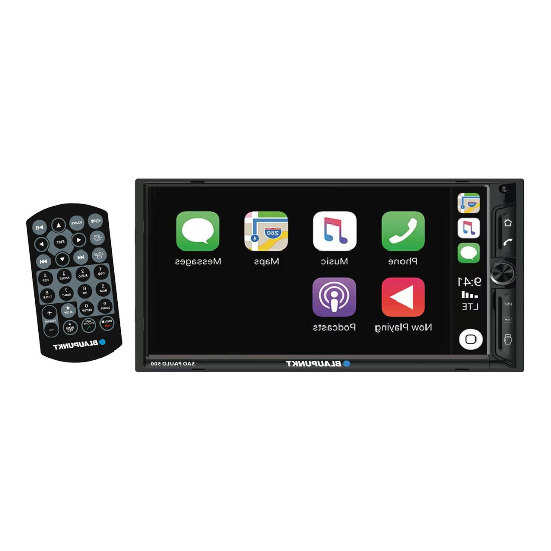Blaupunkt Sao Paulo 500 7″ Double DIN Mechless Touchscreen Receiver with Blue…