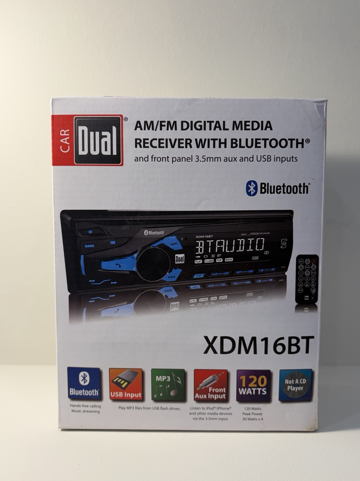 Dual XDM16BT AM/FM Digital Media Receiver Bluetooth USB AUX MP3 1 DIN Car Stereo