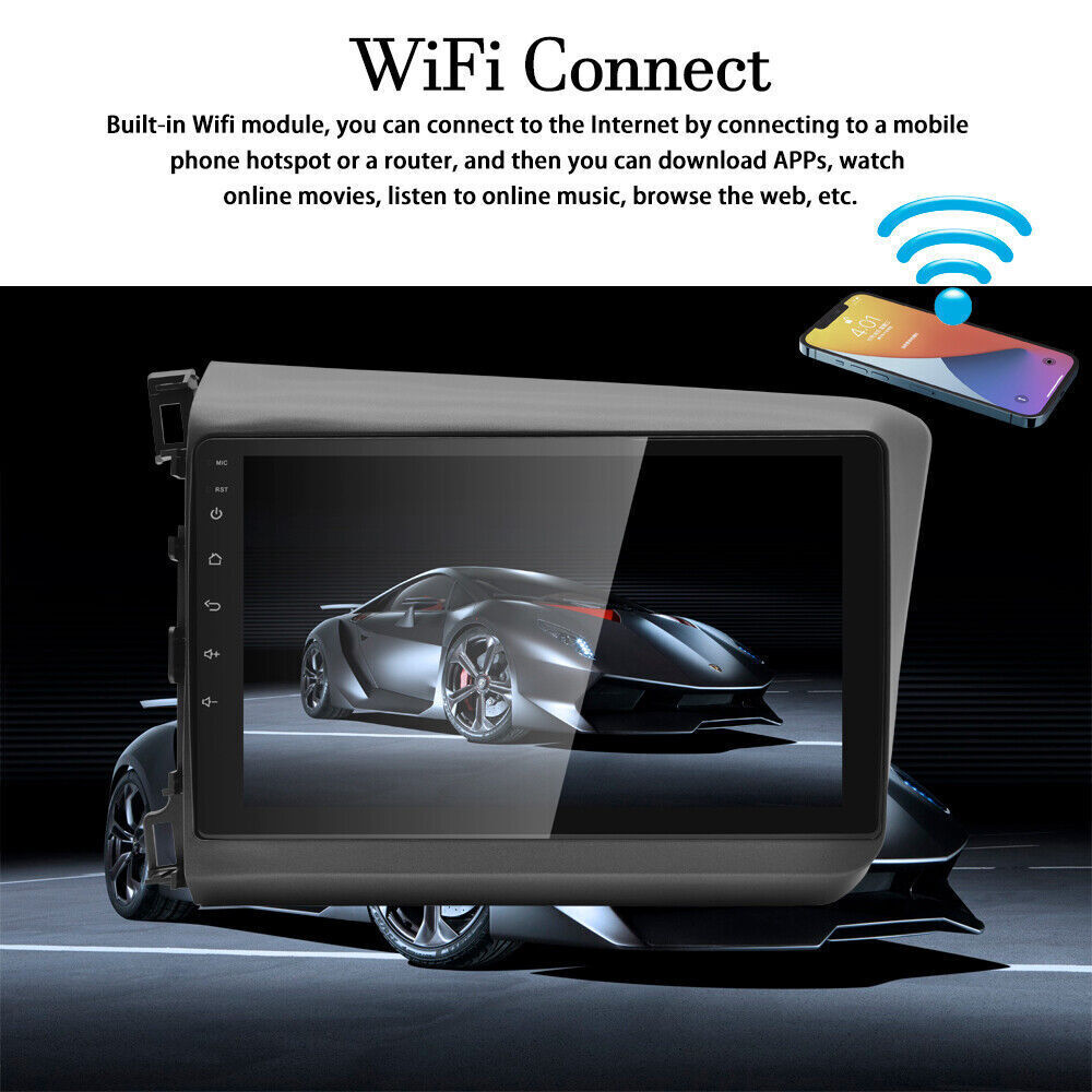 2G+32G Carplay Android 12 Car Stereo Radio For 2012 Honda Civic GPS +Camera