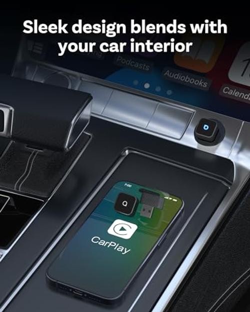 Mini Slim Wireless CarPlay & Android Auto Adapter, USB-A/USB-C Dual Port, 5s