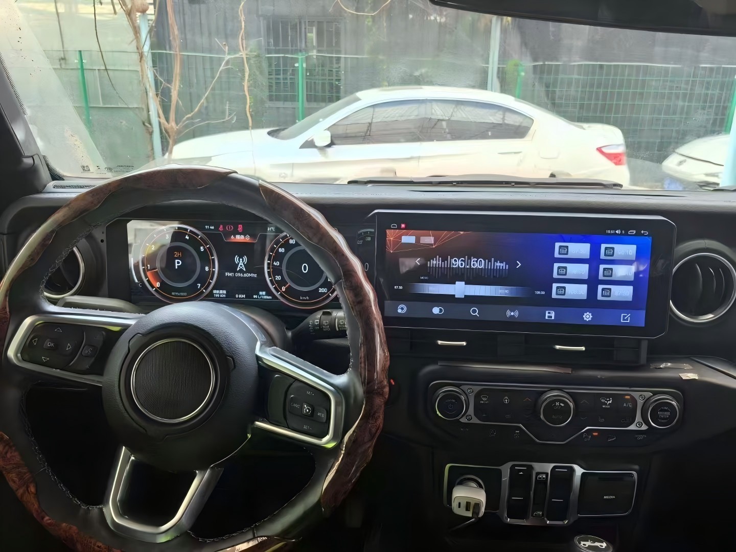 Dual Screen Digital Cluster Car Radio For Jeep Wrangler JL Gladiator 2018-2023