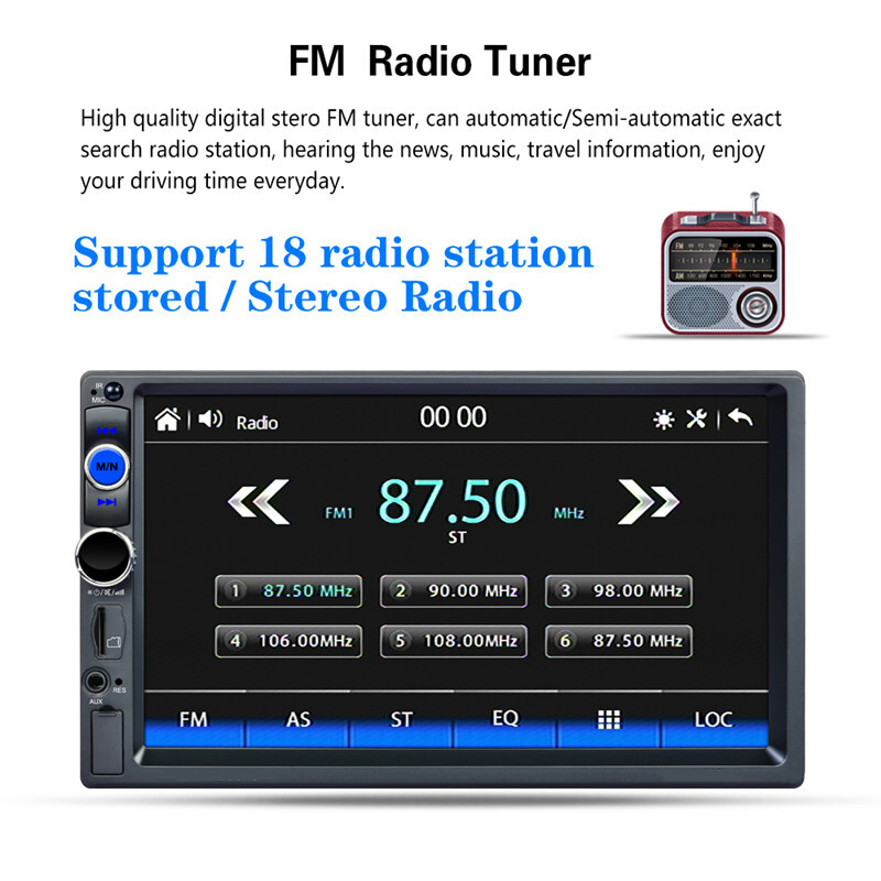 Car Radio 7″ HD Autoradio Multimedia Player Audio Stereo MP5 Bluetooth & Camera