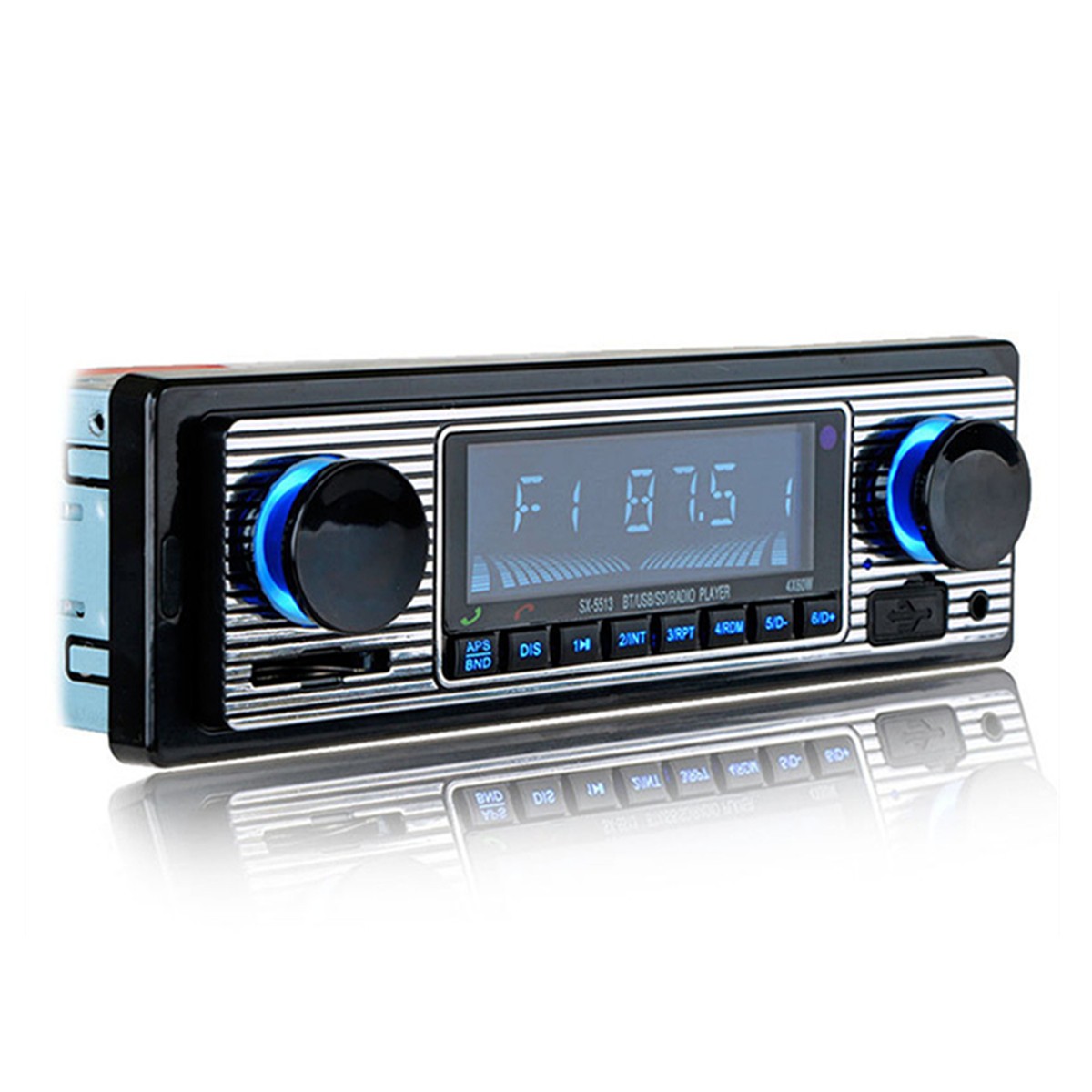 Vintage Car Stereo Radio Bluetooth MP3 Player FM AUX Head Unit W/Remote Control
