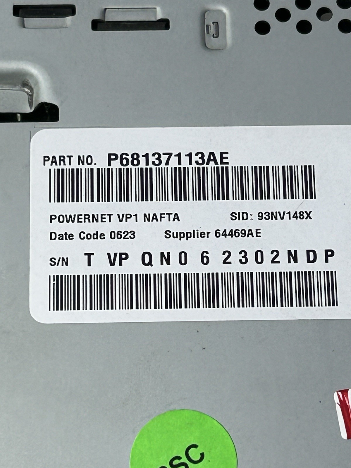 2013-14 Dodge Ram 1500 2500 Cummins Satellite Am/fm radio OEM P68137113AE