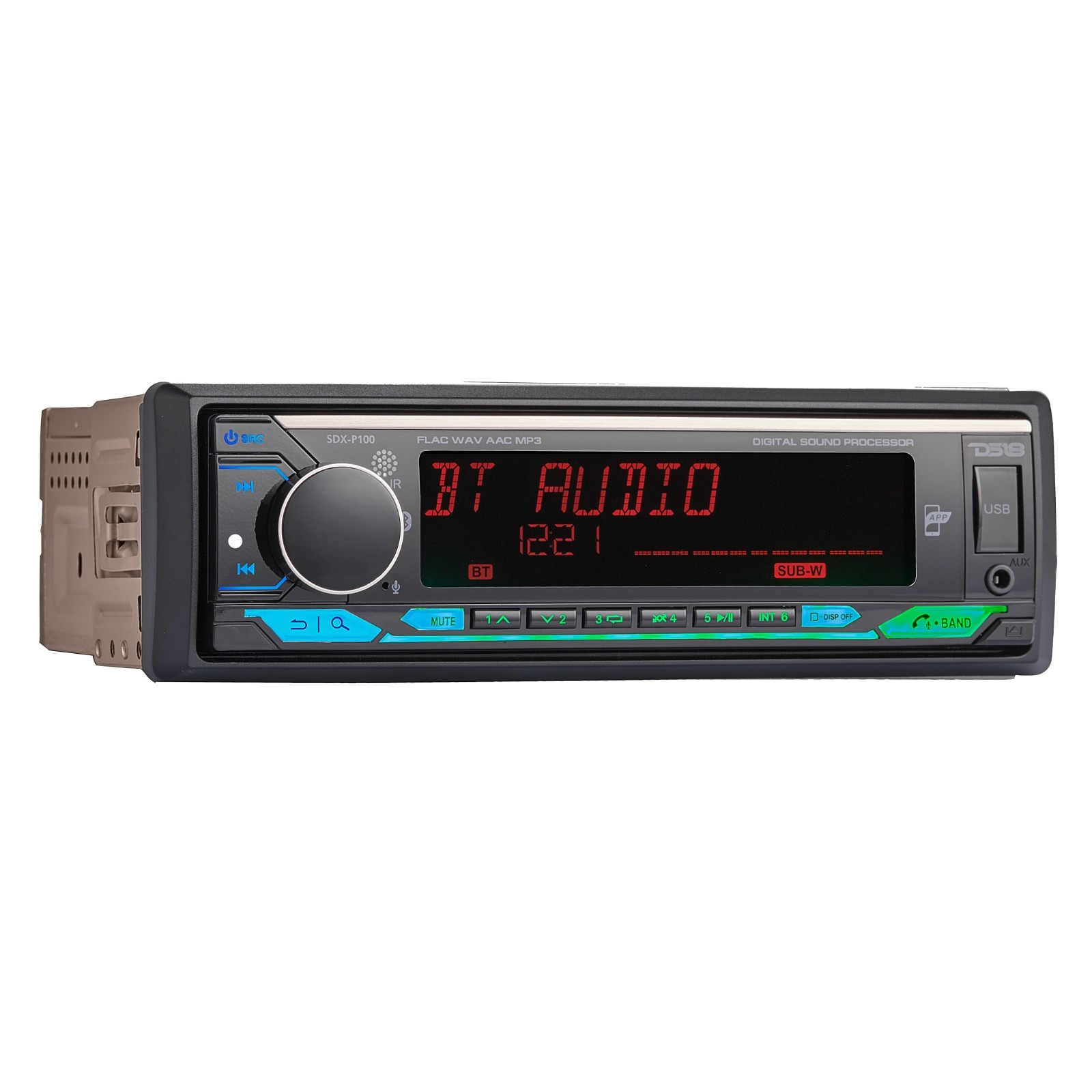 DS18 SDX-P100 Single Din Radio Headunit Bluetooth DSP Car Stereo USB/AUX/AM/FM