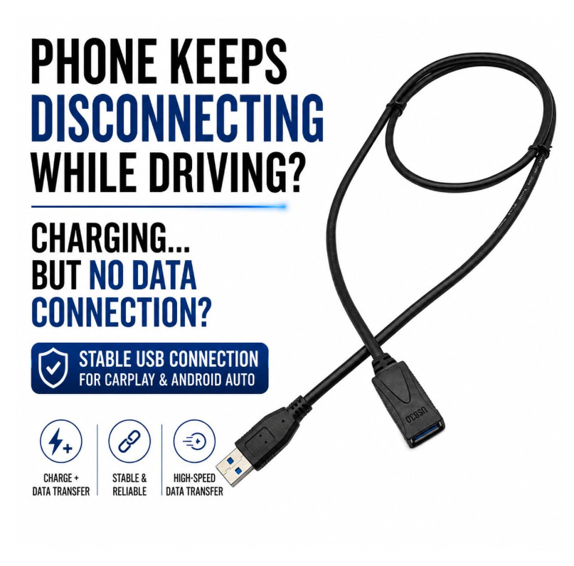 USB Extension Cable for PIONEER DMH-W4660NEX DMHW4660NEX Car Radio