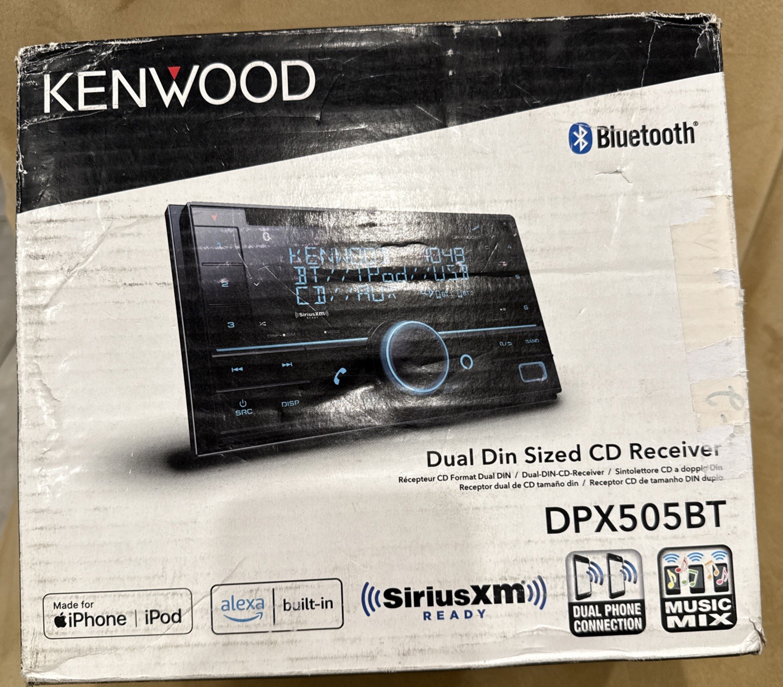 Kenwood DPX505BT Double DIN CD Receiver with Bluetooth Direct Access Button