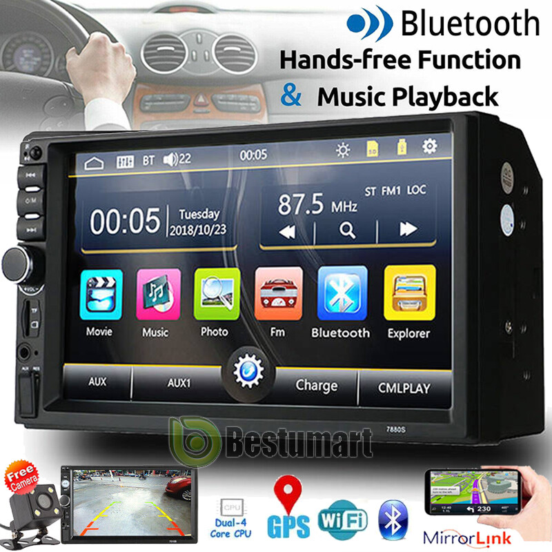 Android 10 Double Din 7″ Car Stereo CarPlay Auto Radio GPS Navi WiFi FM Player
